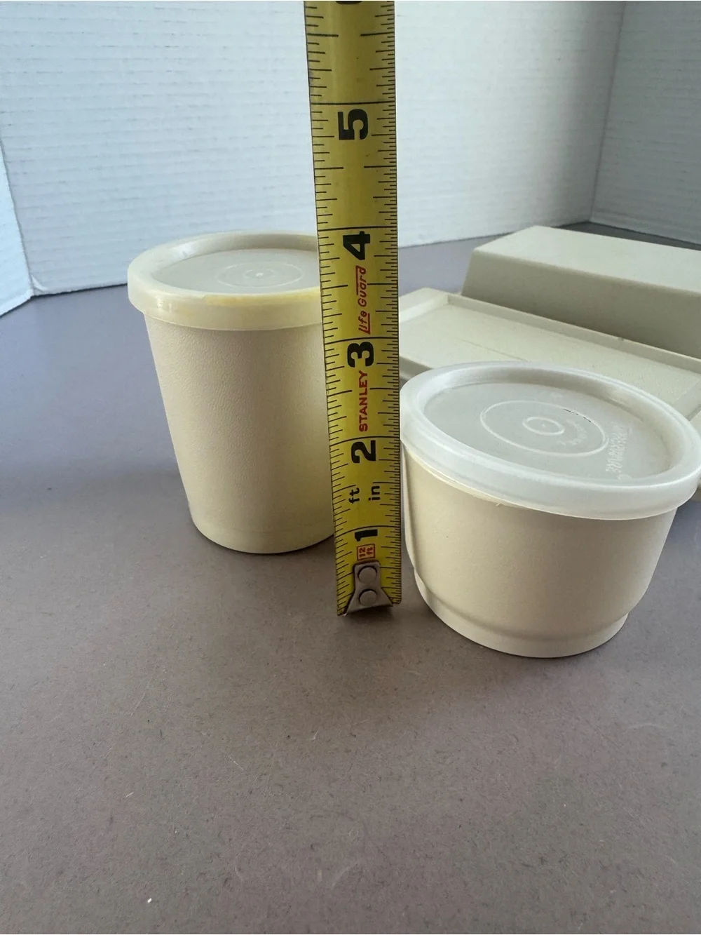 Vintage Tupperware Cream Storage Trio - Neutral Lidded Containers